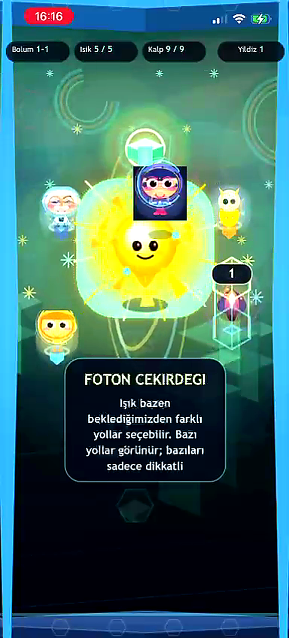 Quantum Adventures Türkçe Photon Core ekranı